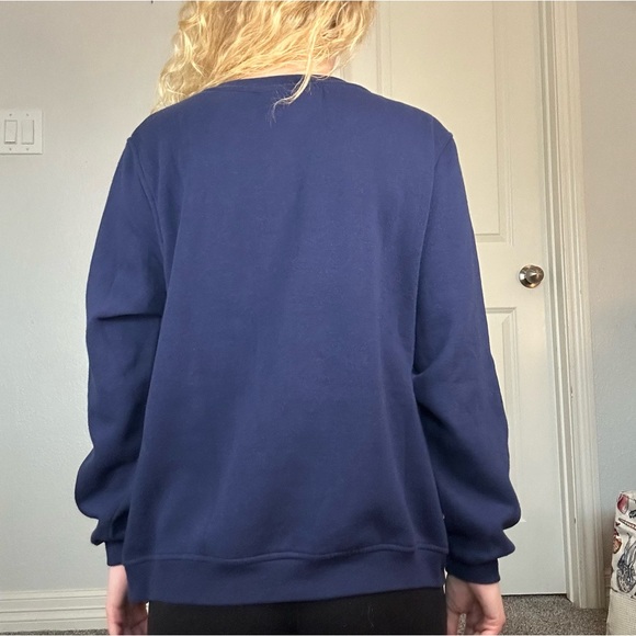 Women’s Rebecca Malone Petite Navy Woodland Creatures Sweatshirt Size Petite Lg - Picture 5 of 8